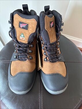 Red Wing 3519 Men's Brown and Black Work Boots - Durable Outdoor Footwear 10 H